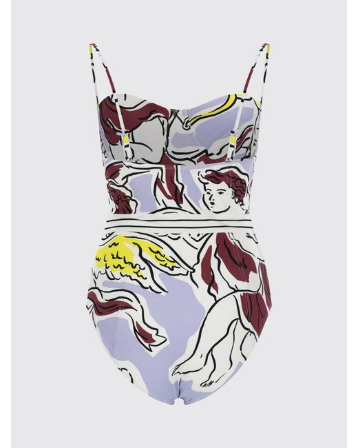 Tory Burch Purple Printed Polyamide One Piece Swimsuit
