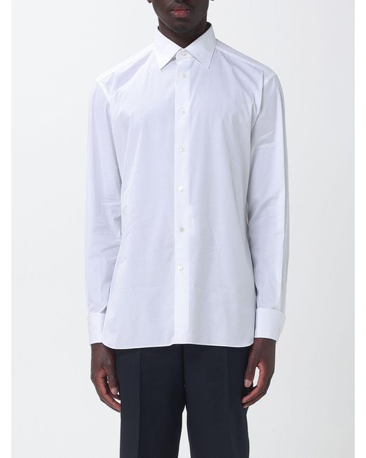 Zegna White Classic Stretch Poplin Shirt for men