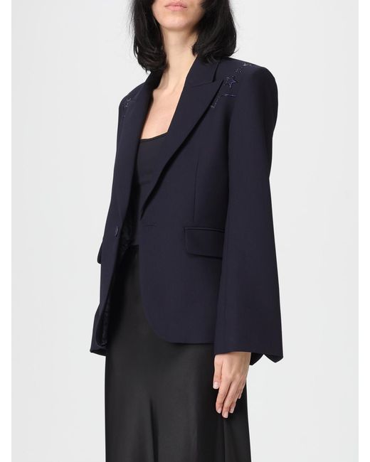 Zadig & Voltaire Blue Zadig &Amp Voltaire Crêpe Blazer With Rhinestones