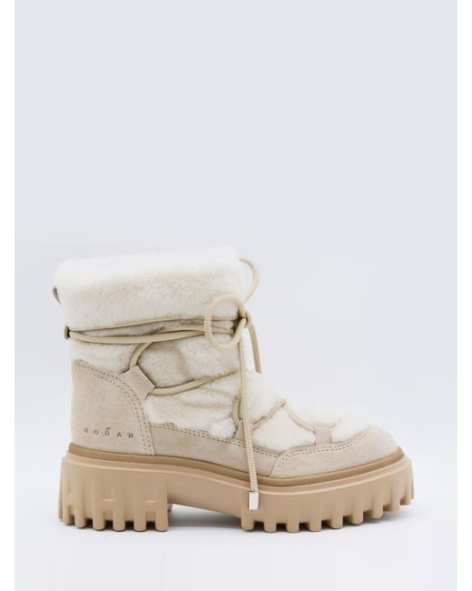 Hogan White Heeled Booties