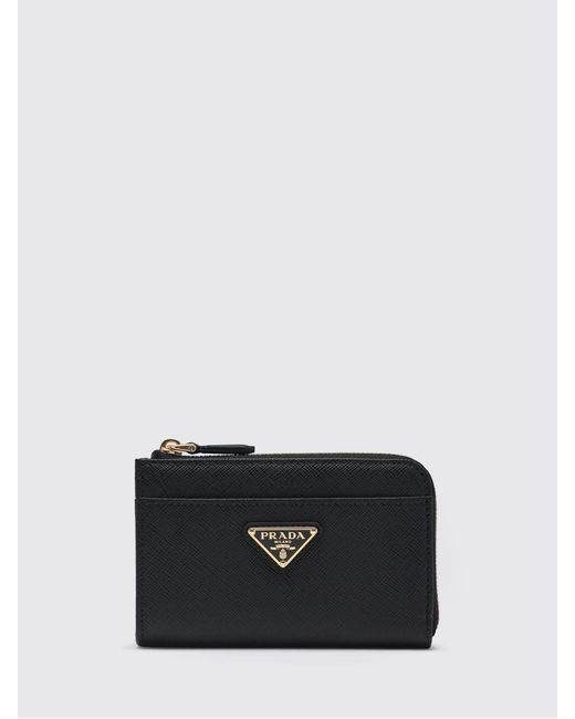 Prada Black Saffiano Leather Keyring