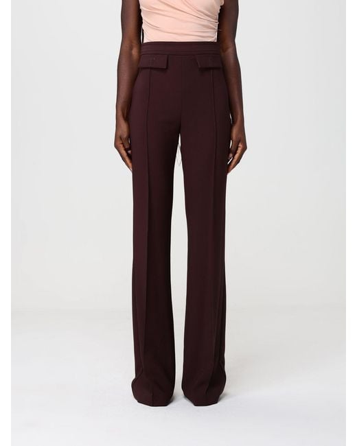 Elisabetta Franchi Red Crêpe Straight Trousers