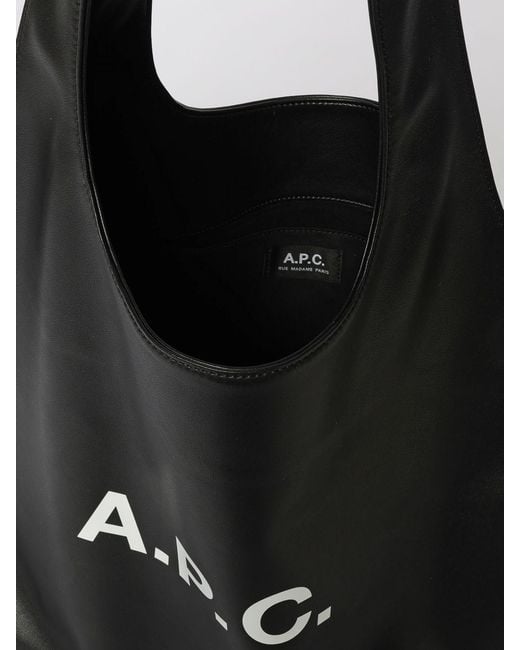 A.P.C. Black Ninon Faux Leather Tote Bag