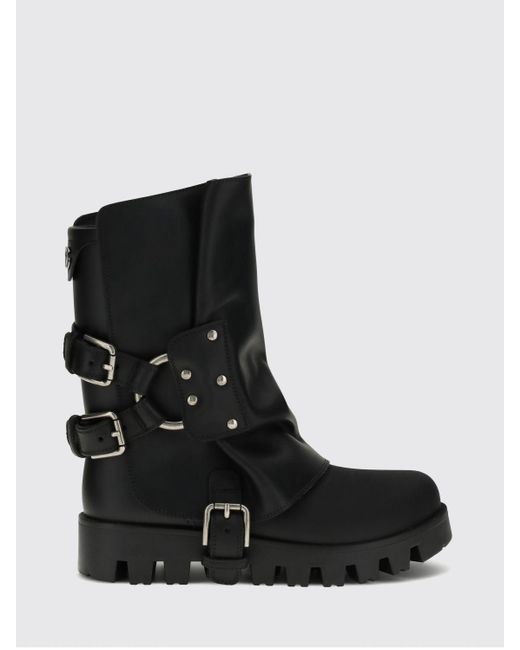 Dolce & Gabbana Black Dolce &Amp Gabbana Flat Ankle Boot