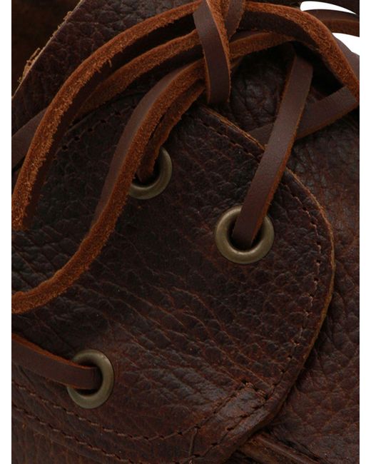 Sebago Brown Owen Natural Grain Leather Boat Loafers for men