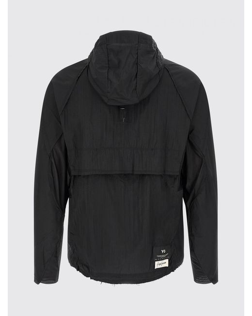 Y-3 Black Hooded Windbreaker Jacket for men