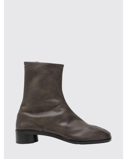 Maison Margiela Brown Tabi Leather Ankle Boots By