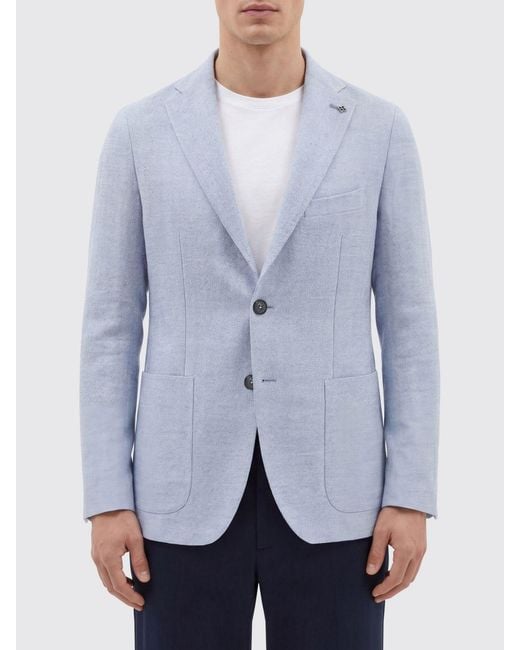 Tagliatore Blue Single Breasted Blazer for men