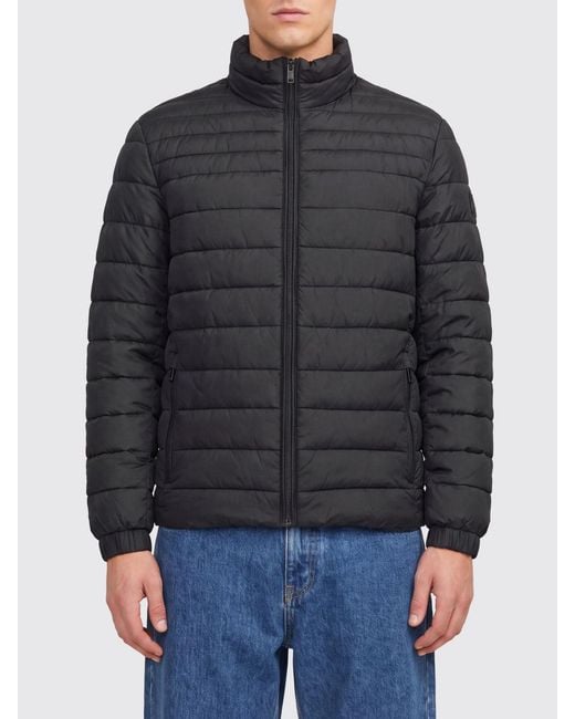 Boss Black Quilted Recycled Technical Fabric Short Puffer Jacket With High Neck for men
