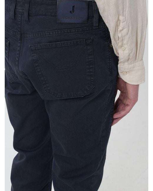 Jeckerson Blue John Slim Fit Trousers for men
