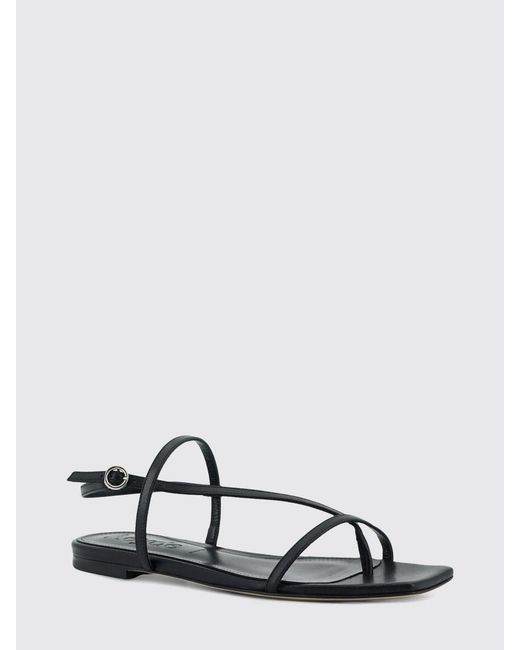 Aeyde White Smooth Leather Slingback Sandals With Low Heel And Square Toe