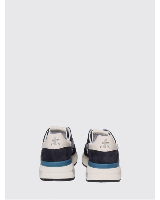Premiata Blue Mick Suede And Nylon Sneakers for men