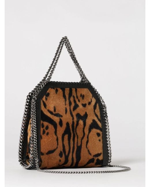 Stella McCartney Brown Falabella Zebra Print Calf Hair Mini Tote Bag
