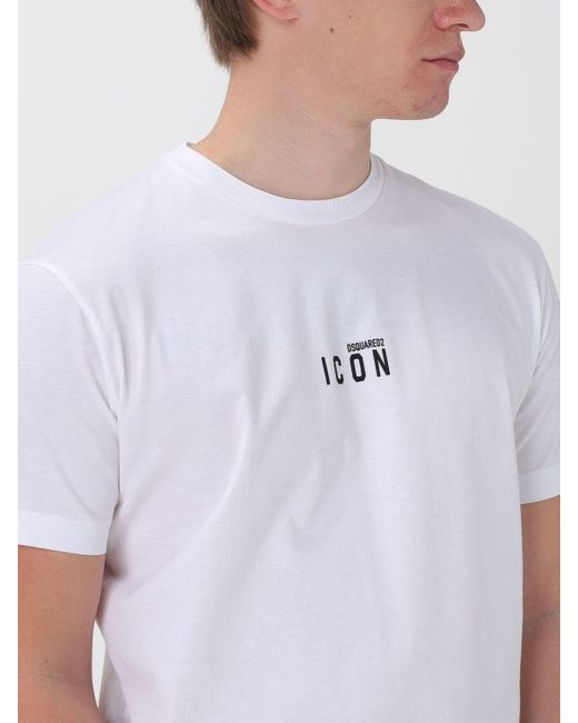 T-shirt Icon in cotone di DSquared² in White da Uomo