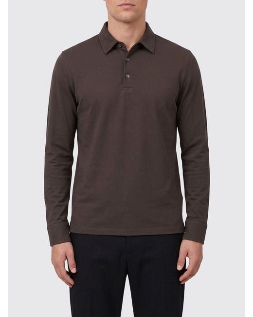 Zanone Gray Cotton Polo Shirt for men