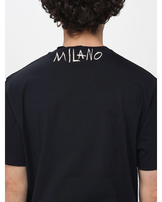 Just Cavalli Black Cotton T-Shirt With Logo for men