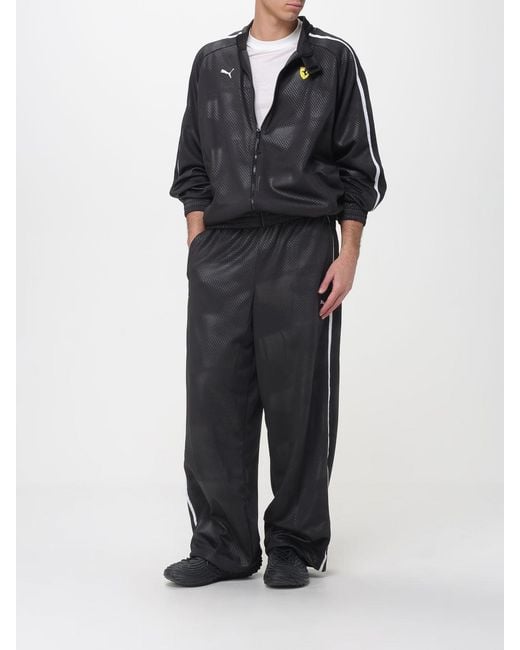 PUMA Black Scuderia Ferrari T7 Mesh Jogging Pants for men