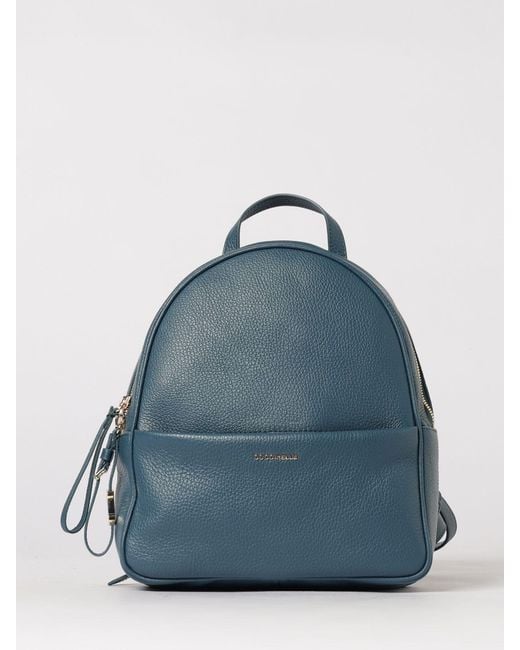 Coccinelle Blue Nory Hammered Leather Backpack