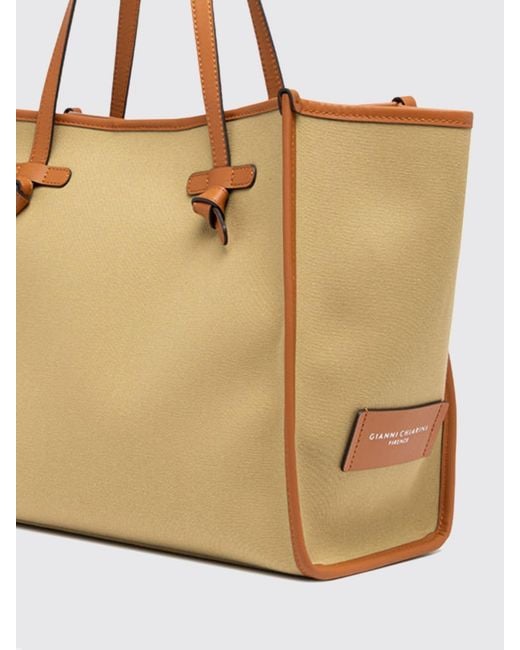 Gianni Chiarini Natural Marcella Cotton Canvas Bag