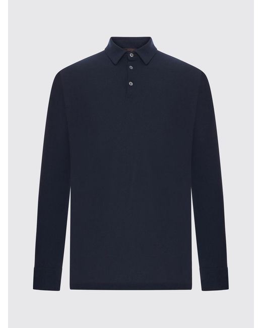 Zanone Blue Cotton Polo Shirt for men