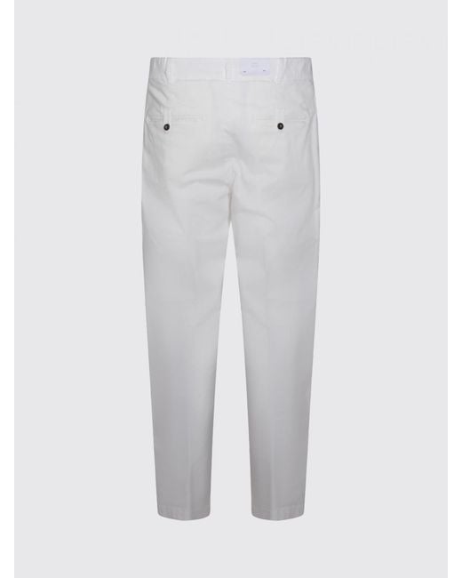 Eleventy White Linen Blend Chino Trousers for men