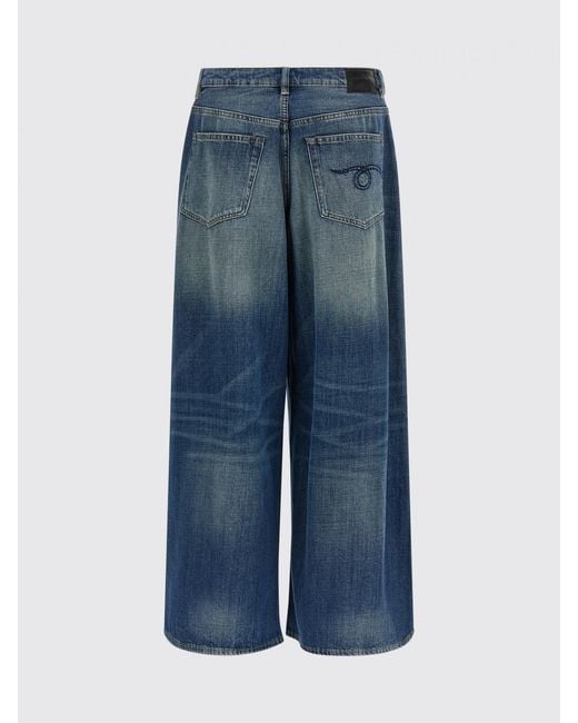R13 Blue Nico Wrap Palazzo Cotton Denim Jeans