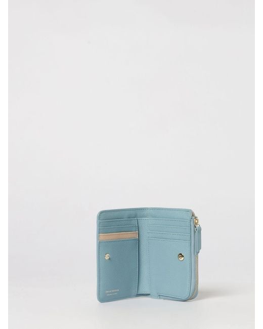 Emporio Armani Blue Grained Leather Wallet