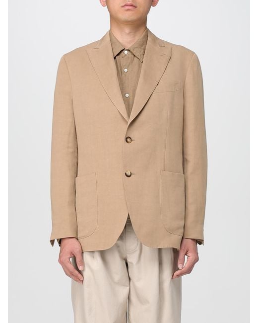 Boglioli Natural Sophisticated Single-Breasted Two-Button Blazer For Refined Style And Comfort for men