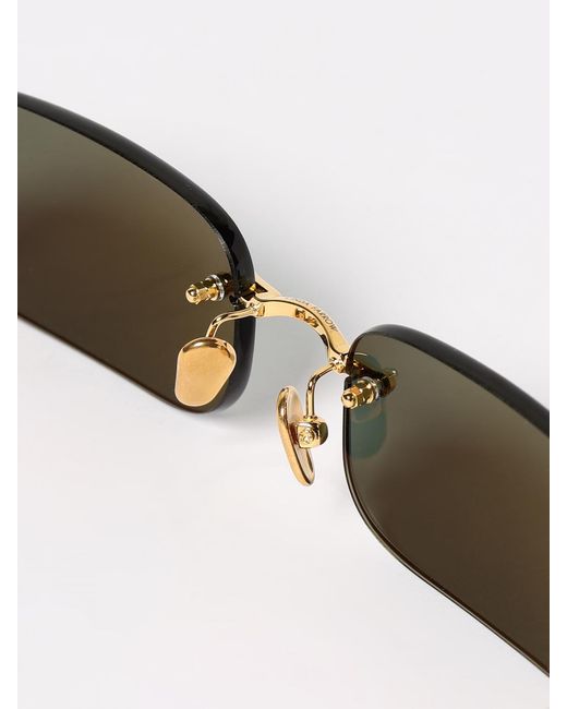 Linda Farrow Metallic Metal Sunglasses