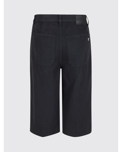Dondup Black Cropped Cotton Trousers