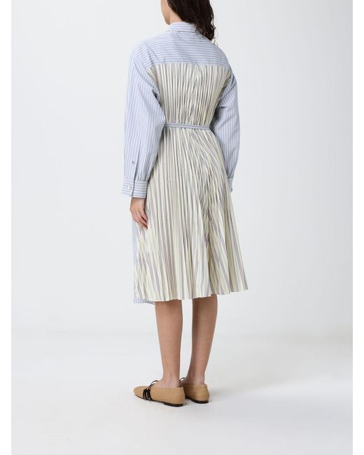 Paul Smith Blue Striped Cotton Blend Shirtdress