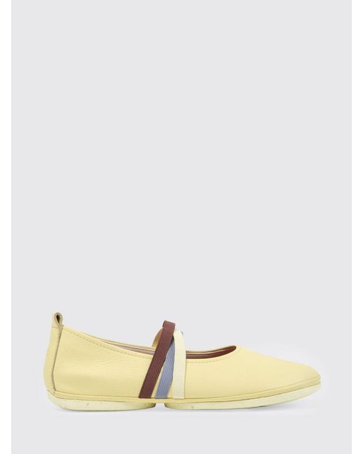 Camper Natural Twins Leather Ballerinas