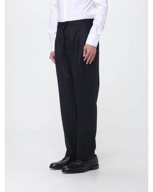 Dolce & Gabbana Blue Dolce &Amp Gabbana Classic Virgin Wool And Cotton Trousers for men