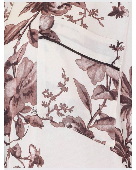 Liu Jo Natural Viscose Shirt With Floral Print
