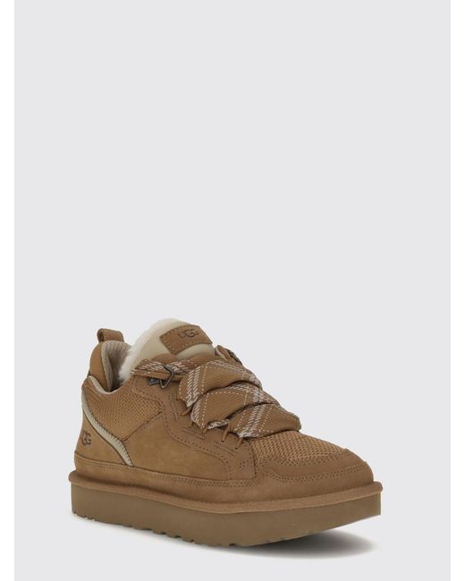Ugg Brown Lo Lowmel Low-Top Suede Trainers With Wool Interior