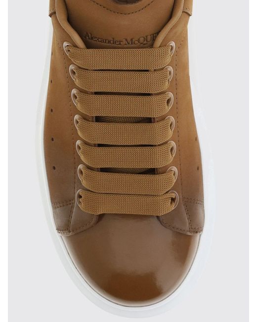 McQueen Brown Oversize Low-Top Calfskin Sneakers With Chunky Sole for men