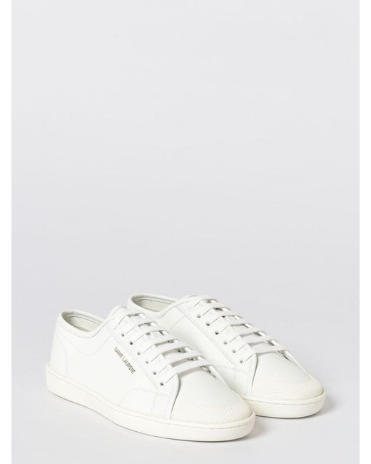 Saint Laurent White Gym Leather Sneakers for men