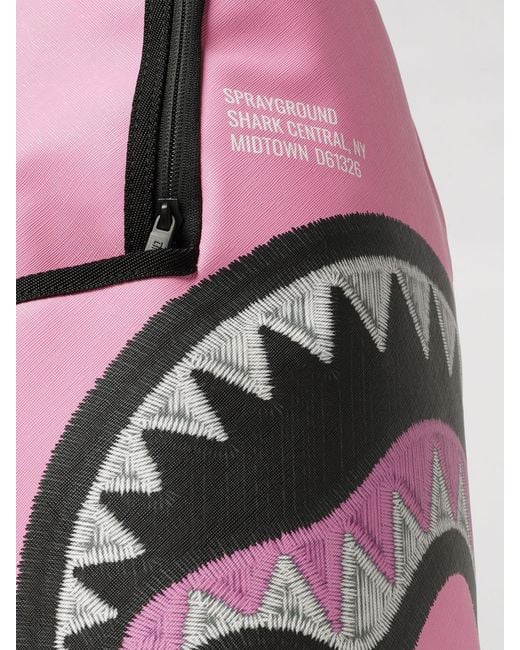 Sprayground Pink Pvc Backpack With All-Over Logo Print And Laptop Pocket for men