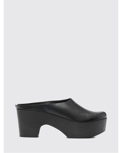 Daniela Gregis Gray Leather Mules