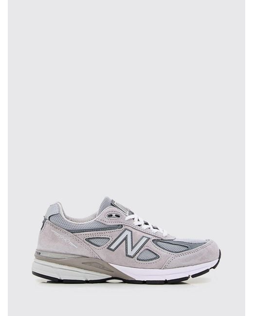 New Balance White 990 Leather And Mesh Sneakers for men