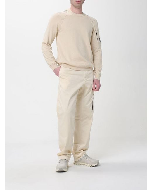 C P Company Natural Stretch Cotton Cargo Pants for men