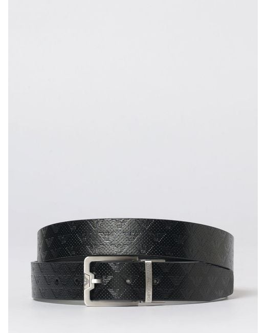 Emporio Armani White Leather Belt With Logo for men