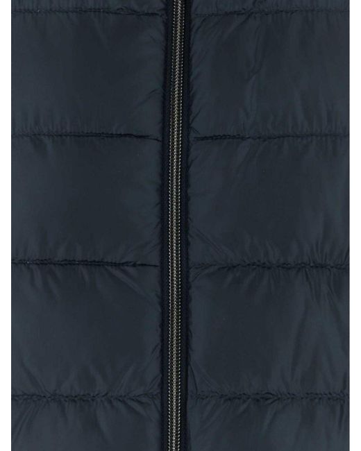 Herno Blue Quilted Nylon Padded Gilet With High Neck And Zip Closure for men