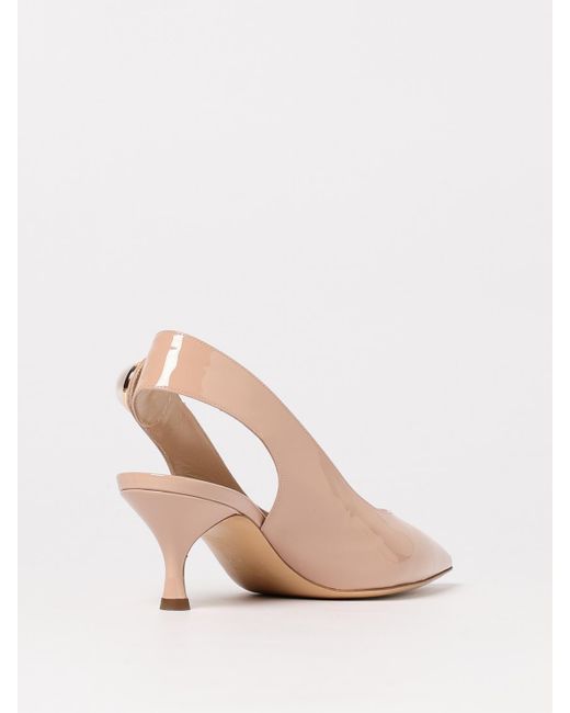 Casadei Pink Slingback Pump Kitten Heel Pearl Detail