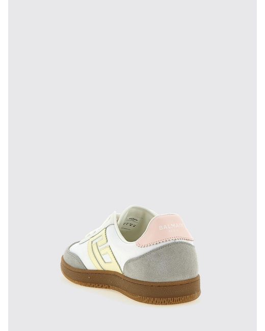 Balmain White Swan Leather Sneakers