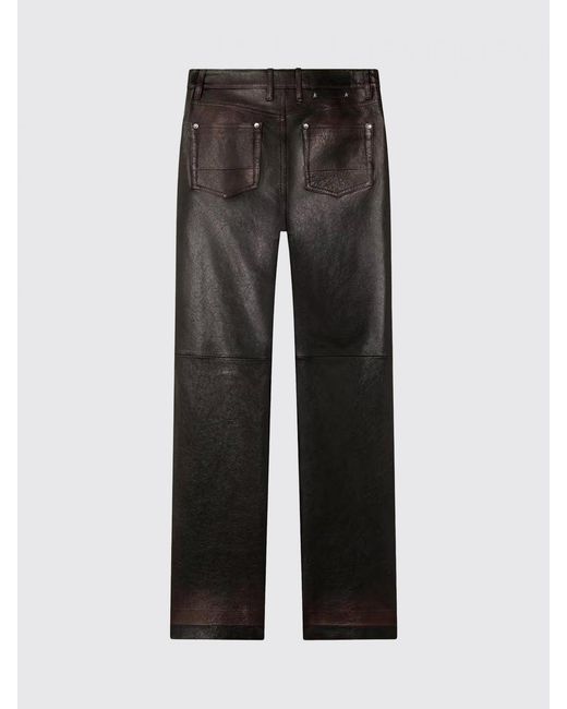 Golden Goose Deluxe Brand Black Straight Leather Trousers