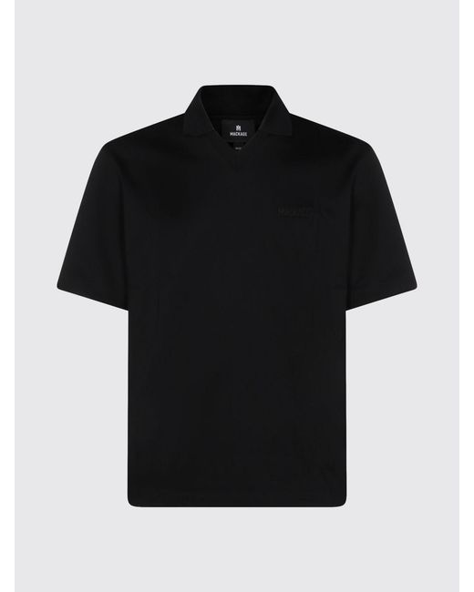 Mackage Black Cotton Polo Shirt for men