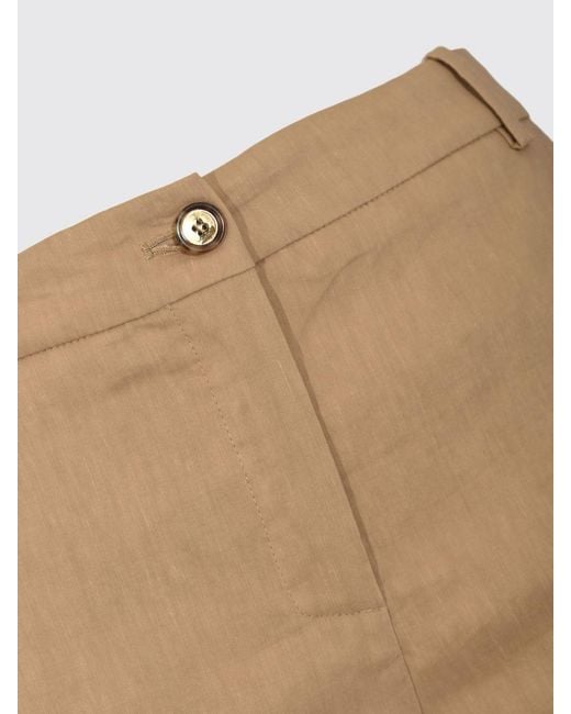 Pinko Natural Cropped Fit Linen Blend Trousers