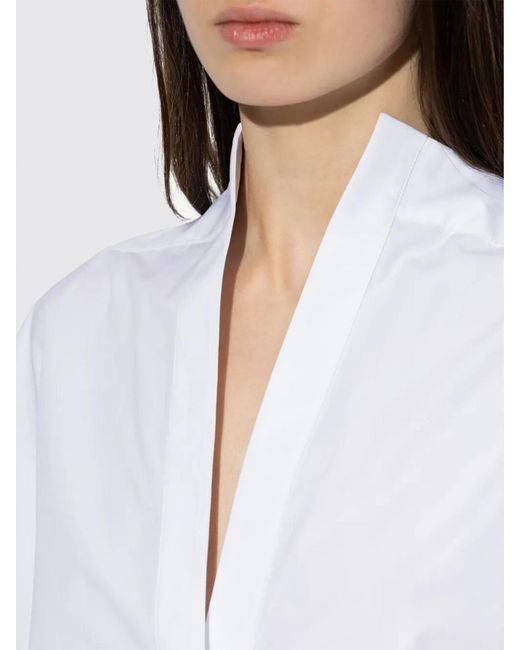 Jacquemus White La Tunique Moisson Cotton Poplin Dress