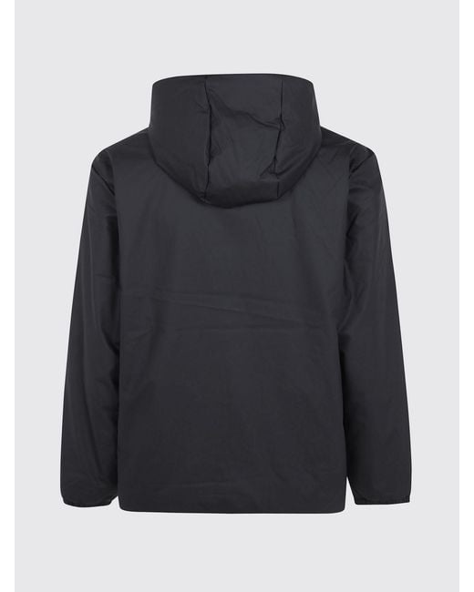 Rains Black Hooded Windbreaker Jacket for men